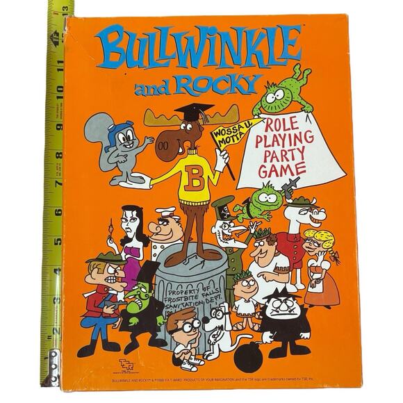 NOB Vintage 1988 "BULLWINKLE AND ROCKY Role Playing Party Game" SEALED OPEN BOX - Picture 2 of 16